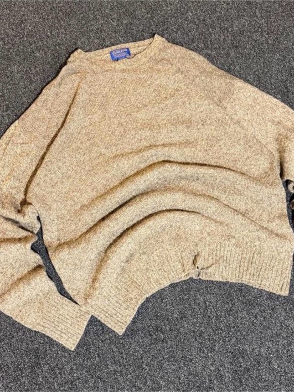 Pendleton Tan Crewneck Sweater with Subtle Heather